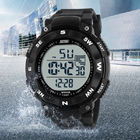 Montre multifonctionnelle de sport de courroie d'unité centrale, montres électroniques imperméables de grand cadran de contre-jour d'EL