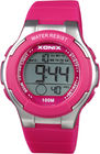 Chronographe de montres de Digital des femmes adolescentes roses de sports Kr de garantie de 1 an