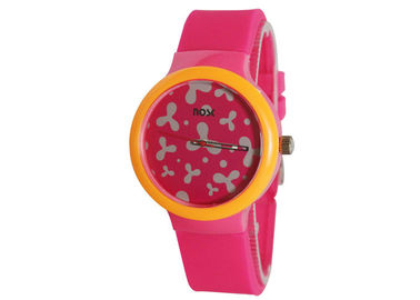 Montre de sport de quartz de boîtier en plastique/montre rouge de mouvement de quartz de filles