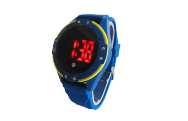 Montre numérique menée unisexe bleue d'écran tactile de résistant à l'eau pour des sports
