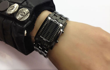 Montre-bracelet électronique imperméable binaire de la courroie 30m en métal de montre de l'homme LED