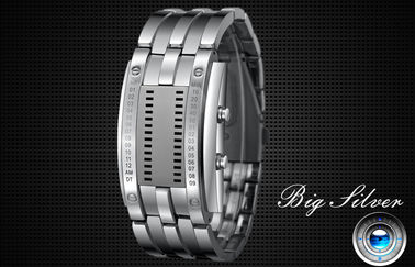 Montre-bracelet électronique imperméable binaire de la courroie 30m en métal de montre de l'homme LED