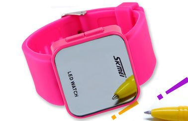 Résistant à l'eau rose d'atmosphère de la montre-bracelet 1 de la caisse LED d'ABS de montre de Wommens Digital