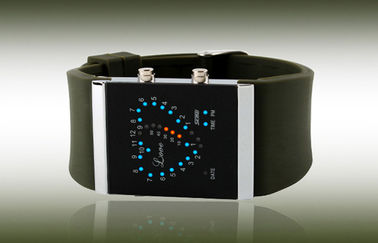 Montre-bracelet des filles LED Digital, montres électroniques de courroie bleue de silicone
