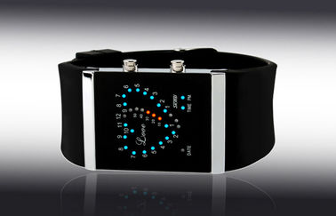 Montre-bracelet des filles LED Digital, montres électroniques de courroie bleue de silicone